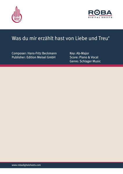 Produktbild: Was du mir erz&auml;hlt hast von Liebe und Treu'