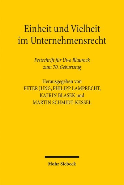 Produktbild: Einheit und Vielheit im Unternehmensrecht