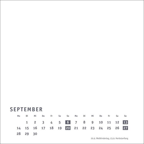 Produktbild: Premium-Bastelkalender weiß klein 2026