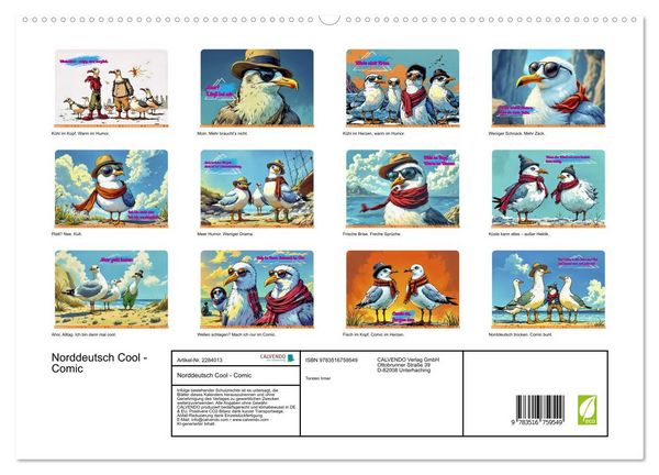 Produktbild: Norddeutsch Cool - Comic (hochwertiger Premium Wandkalender 2027 DIN A2 quer), Kunstdruck in Hochglanz