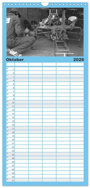 Produktbild: Familienplaner 2026 - Formel, Rennen, Boxengasse 1971-&acute;83 mit 5 Spalten (Wandkalender, 21 x 45 cm) CALVENDO