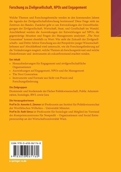 Produktbild: Forschung zu Zivilgesellschaft, NPOs und Engagement