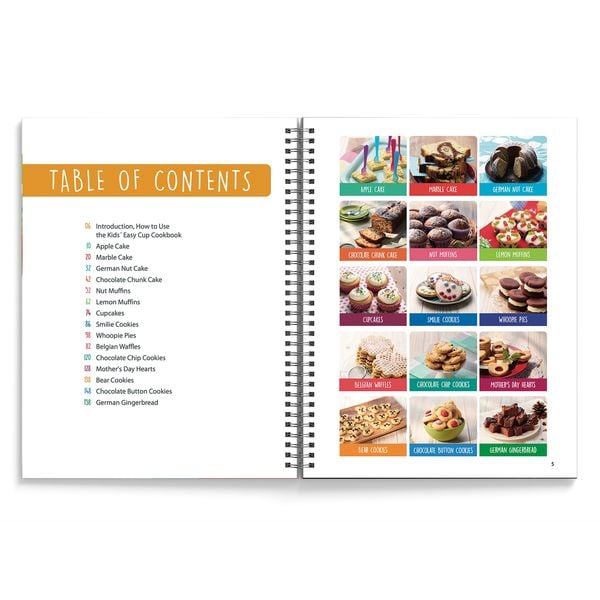 Produktbild: Kids Easy Cup Cookbook: Baking with Kids (Part 1), Baking box set incl. 5 colorful measuring cups