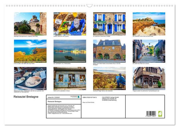 Produktbild: Reiseziel Bretagne (Wandkalender 2026 DIN A2 quer), CALVENDO Monatskalender