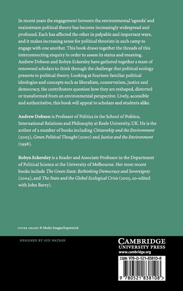 Produktbild: Political Theory and the Ecological Challenge