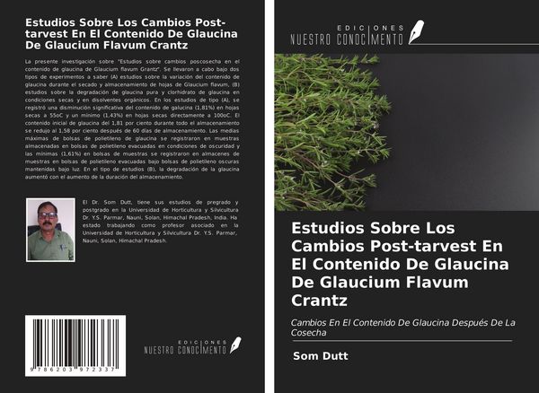 Produktbild: Estudios Sobre Los Cambios Post-tarvest En El Contenido De Glaucina De Glaucium Flavum Crantz