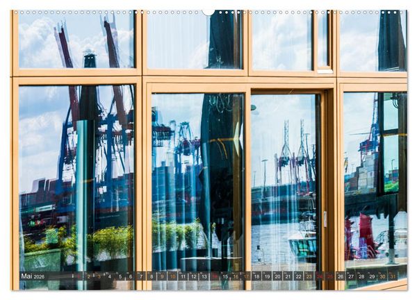 Produktbild: Die Hafenstadt Hamburg im Spiegel (hochwertiger Premium Wandkalender 2026 DIN A2 quer), Kunstdruck in Hochglanz