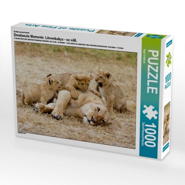 CALVENDO Puzzle Ein Motiv aus dem Kalender Emotionale Momente: Löwenbabys - so süß. | 1000 Teile Lege-Größe 64x48cm Foto-Puzzle für glückliche Stunden
