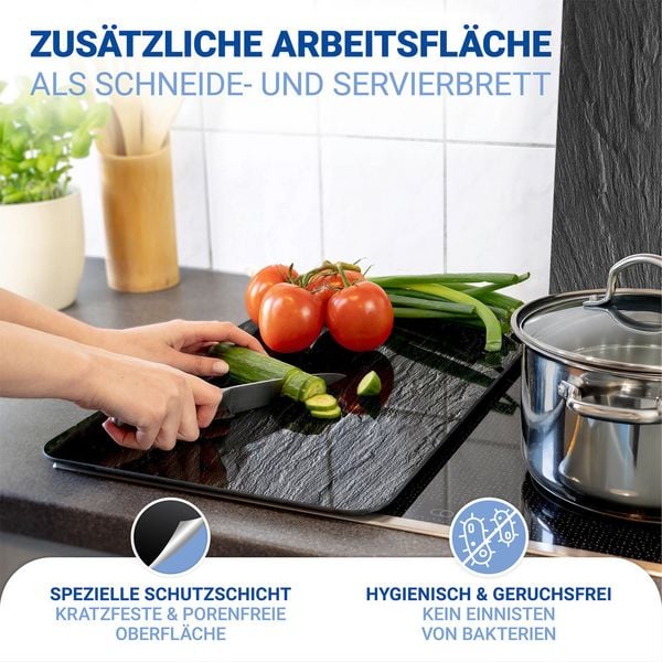 Produktbild: Herdabdeckplatte Universal Mod. Schiefer, 2er Set, f&uuml;r alle Herdarten geeignet