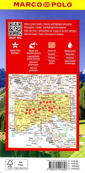Produktbild: MARCO POLO Reisekarte Alpen 1:650.000