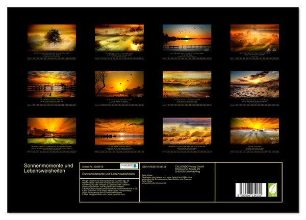Produktbild: Sonnenmomente und Lebensweisheiten (hochwertiger Premium Wandkalender 2026 DIN A2 quer), Kunstdruck in Hochglanz