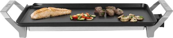 Produktbild: Princess Table Chef Premium XL Elektro Teppan Yaki Tischgrill mit manueller Temperatureinstellung Silber (matt), Schwarz