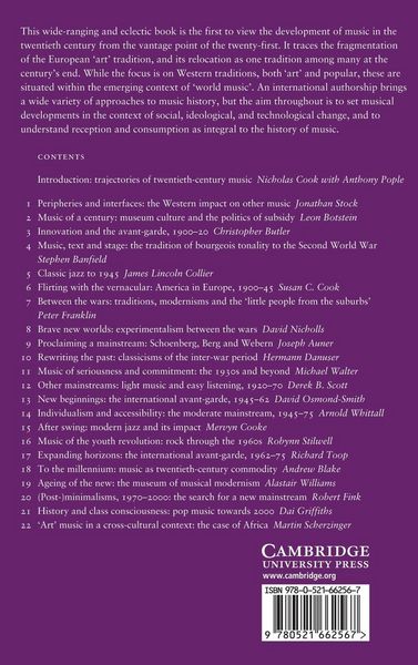 Produktbild: The Cambridge History of Twentieth-Century Music