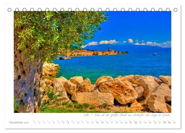 Produktbild: Sehnsucht Gardasee - Mediterranes Flair am Lago di Garda (Tischkalender 2026 DIN A5 quer), CALVENDO Monatskalender