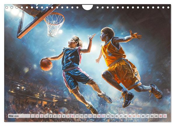 Produktbild: Basketball - Kids in Action (Wandkalender 2026 DIN A4 quer), CALVENDO Monatskalender