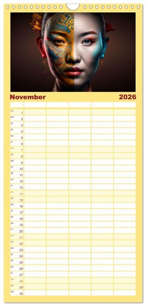 Produktbild: Familienplaner 2026 - Die Menschen sind bunt mit 5 Spalten (Wandkalender, 21 x 45 cm) CALVENDO