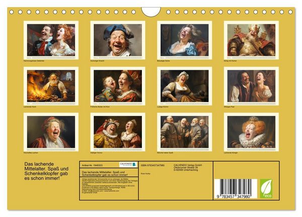 Produktbild: Das lachende Mittelalter. Spa&szlig; und Schenkelklopfer gab es schon immer! (Wandkalender 2026 DIN A4 quer), CALVENDO Monatskalender