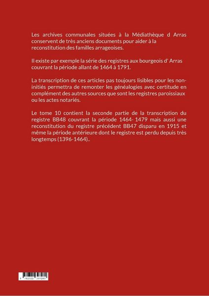 Produktbild: Registre des bourgeois d'Arras BB48 2&egrave;me partie