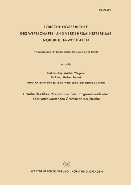 Produktbild: Ursache des &Uuml;berschreitens der Toleranzgrenze nach oben oder unten (Meter pro Gramm) an der Strecke