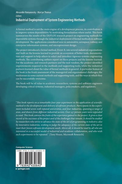 Produktbild: Industrial Deployment of System Engineering Methods