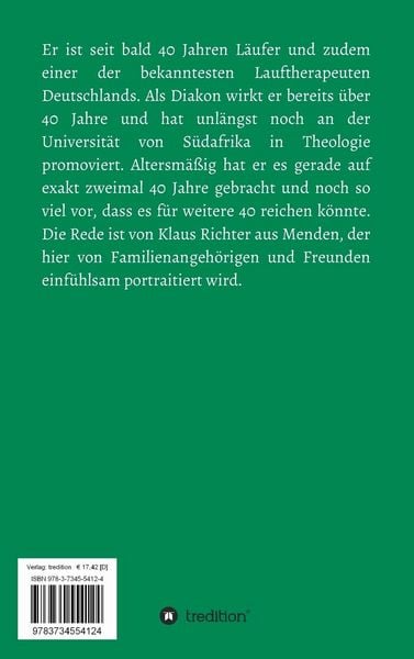 Produktbild: Klaus Richter - Familienmensch, Theologe, Lauftherapeut