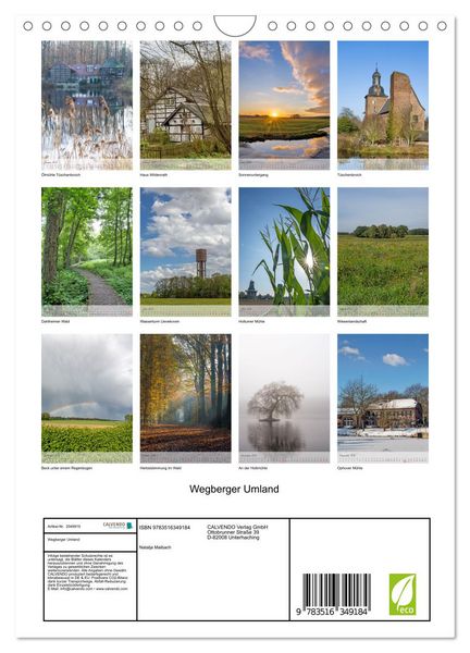 Produktbild: Wegberger Umland (Wandkalender 2026 DIN A4 hoch), CALVENDO Monatskalender