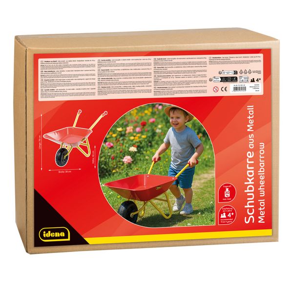 Produktbild: Idena Schubkarre Metall tragkraft 30Kg rot/gelb 78x40x38cm bis 30kg belastbar
