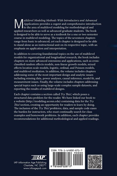 Produktbild: Multilevel Modeling Methods with Introductory and Advanced Applications