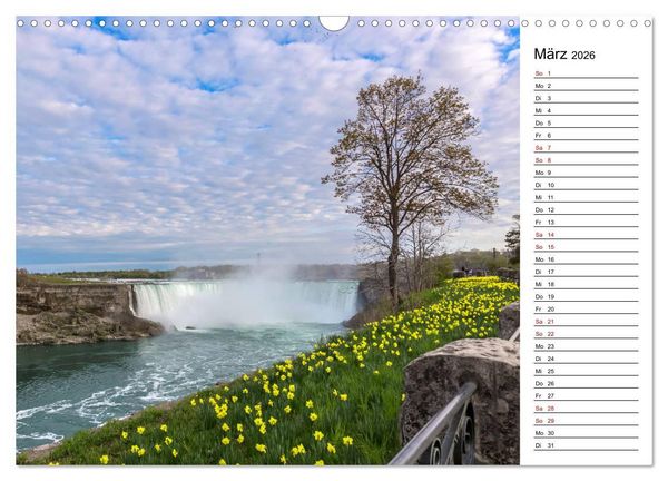 Produktbild: NIAGARAF&Auml;LLE Idyllische Impressionen bei Tag und Nacht (Wandkalender 2026 DIN A3 quer), CALVENDO Monatskalender