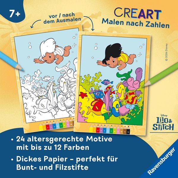 Produktbild: CreArt Malen nach Zahlen ab 7 Disney - Lilo & Stitch