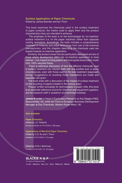 Produktbild: Surface Application of Paper Chemicals