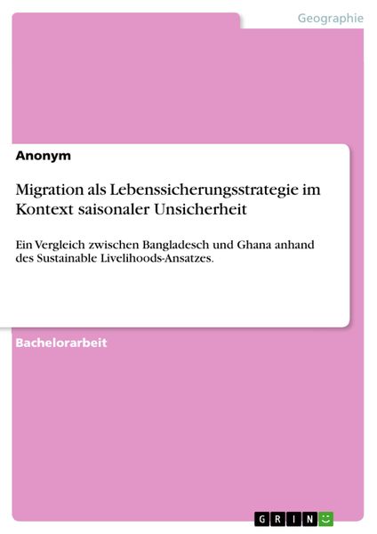 Produktbild: Migration als Lebenssicherungsstrategie im Kontext saisonaler Unsicherheit