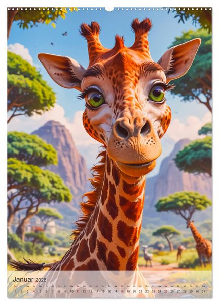 Produktbild: Wild und Knuffig &ndash; Knuddelsafari durch Afrika (hochwertiger Premium Wandkalender 2026 DIN A2 hoch), Kunstdruck in Hochglanz