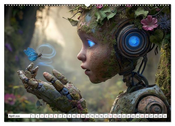 Produktbild: Roboter &ndash; Technik, Poesie und ein Hauch Magie (hochwertiger Premium Wandkalender 2026 DIN A2 quer), Kunstdruck in Hochglanz