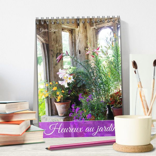 Produktbild: Heureux au jardin (Calendrier de bureau 2026 DIN A5 horizontal), CALVENDO calendrier mensuel