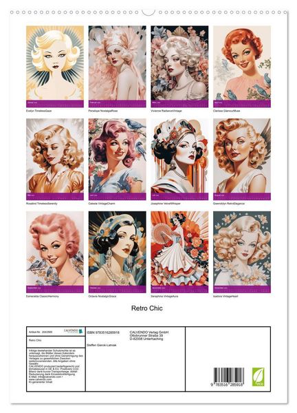 Produktbild: Retro Chic (hochwertiger Premium Wandkalender 2026 DIN A2 hoch), Kunstdruck in Hochglanz