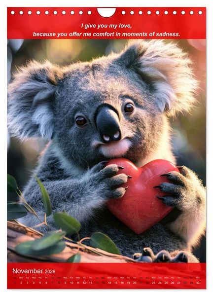 Produktbild: I'll give you my love (Wall Calendar 2026 DIN A4 portrait), CALVENDO 12 Month Wall Calendar