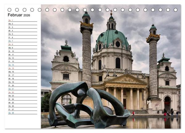 Produktbild: Wien - &Ouml;sterreichs charmante Hauptstadt (Tischkalender 2026 DIN A5 quer), CALVENDO Monatskalender