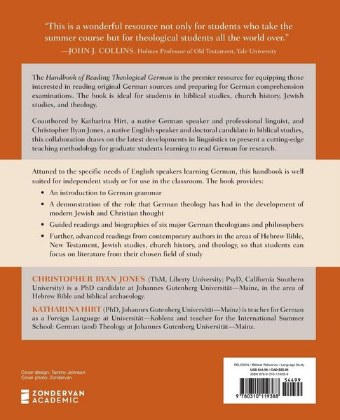 Produktbild: The Handbook of Reading Theological German