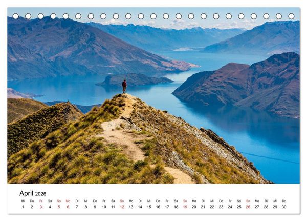 Produktbild: Neuseeland - Atemberaubende Natur und Landschaften (Tischkalender 2026 DIN A5 quer), CALVENDO Monatskalender