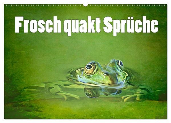 Frosch quakt Sprüche (Wandkalender 2025 DIN A2 quer), CALVENDO Monatskalender