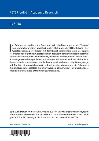 Produktbild: Die Sicherungsgrundschuld nach dem Risikobegrenzungsgesetz