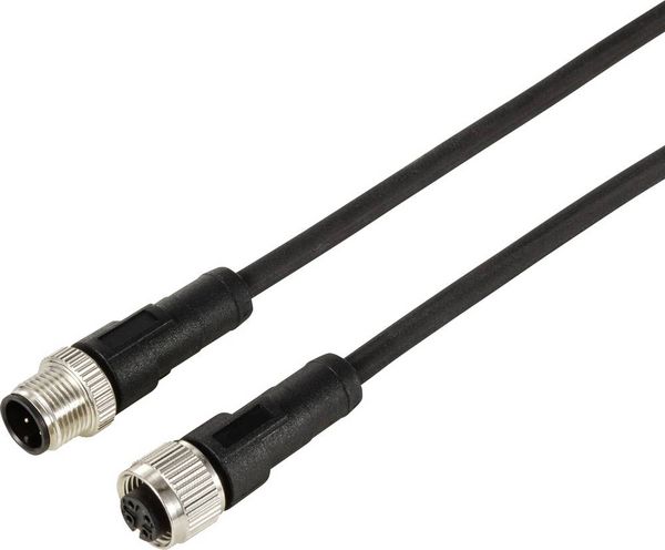 Produktbild: TRU COMPONENTS TC-12833008 Sensor-Aktor-Verl&auml;ngerungsleitung M12 Stecker gerade auf Kupplung gerade 2 m Polzahl Sensoren: 4 1 St.