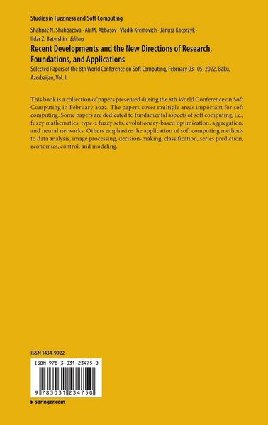 Produktbild: Recent Developments and the New Directions of Research, Foundations, and Applications