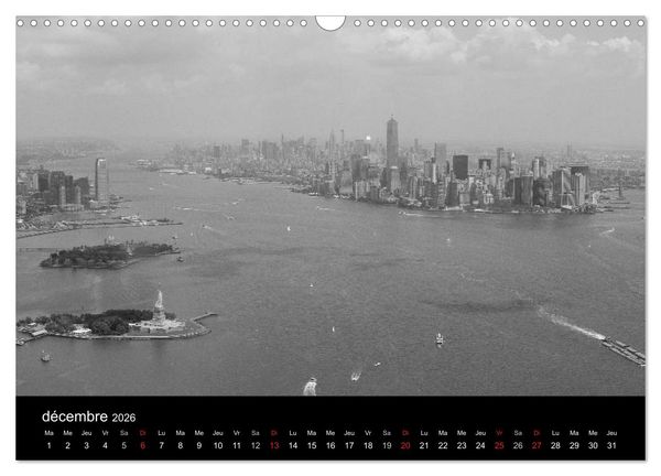 Produktbild: New York en noir et blanc (Calendrier mural 2026 DIN A3 vertical), CALVENDO calendrier mensuel