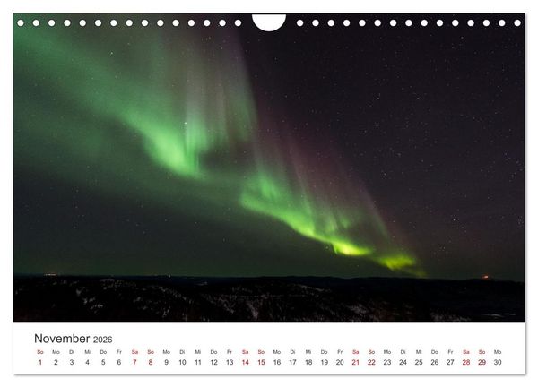 Produktbild: Polarlichter - Einzigartige Himmelsph&auml;nomene im Norden (Wandkalender 2026 DIN A4 quer), CALVENDO Monatskalender