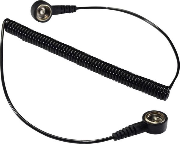 Produktbild: TRU COMPONENTS SpKL-10-366-KK ESD-Erdungskabel 3.66m Druckknopf 10mm