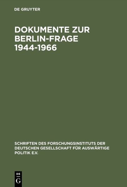 Produktbild: Dokumente zur Berlin-Frage 1944&ndash;1966