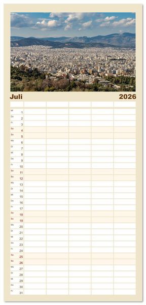 Produktbild: Familienplaner 2026 - Griechenland - Athen mit 5 Spalten (Wandkalender, 21 x 45 cm) CALVENDO
