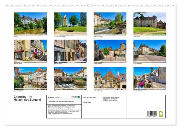 Produktbild: Charolles - Im Herzen des Burgund (Wandkalender 2026 DIN A2 quer), CALVENDO Monatskalender
